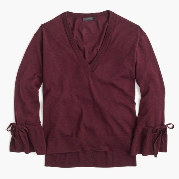 J. Crew Sweaters - J.Crew Merino Wool Sweater V Neck Garnet Medium